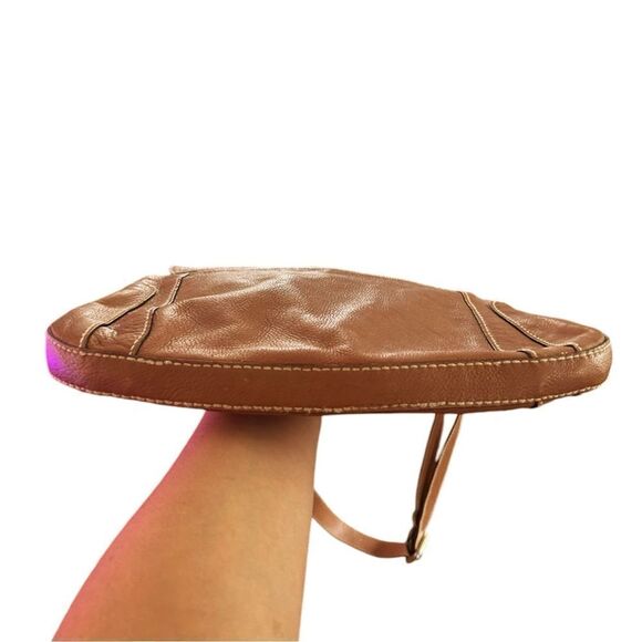 FOSSIL Womens Explorer Messenger Brown Distressed Leather Medium Fold Over Bag - Picture 5 of 8